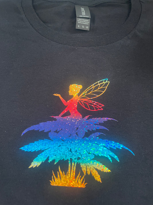 Cannabis Fairy T-shirt with butterflies