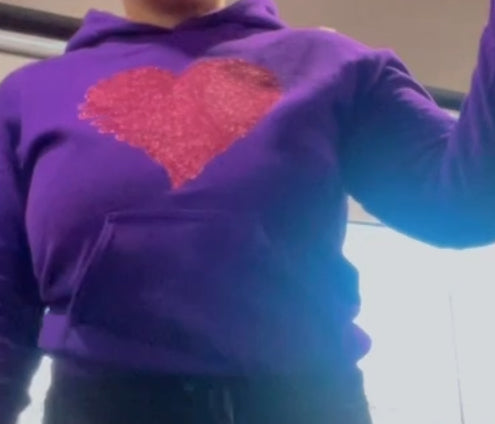 Hoodie with Glitter Heart