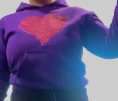 Hoodie with Glitter Heart