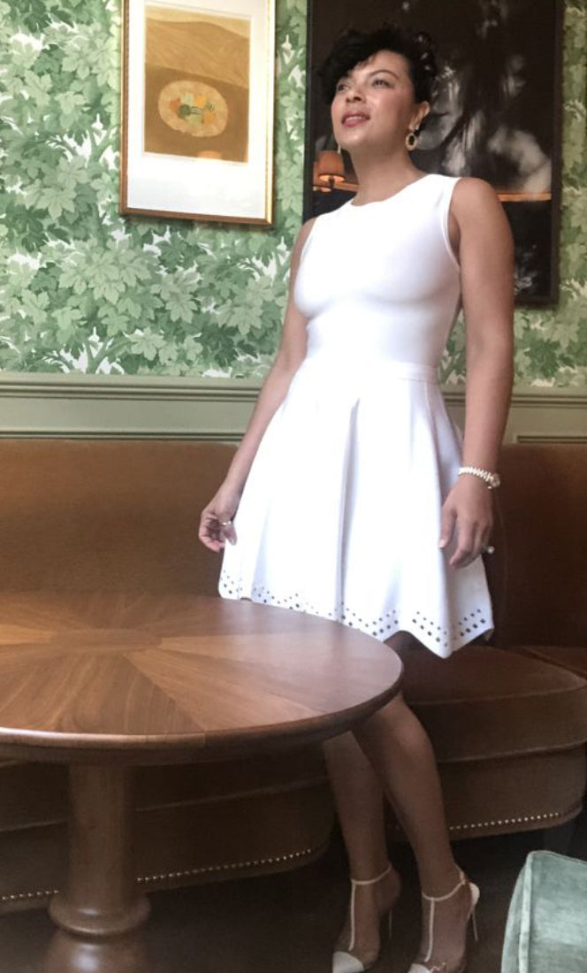 Marciano White Bandage Flair Dress