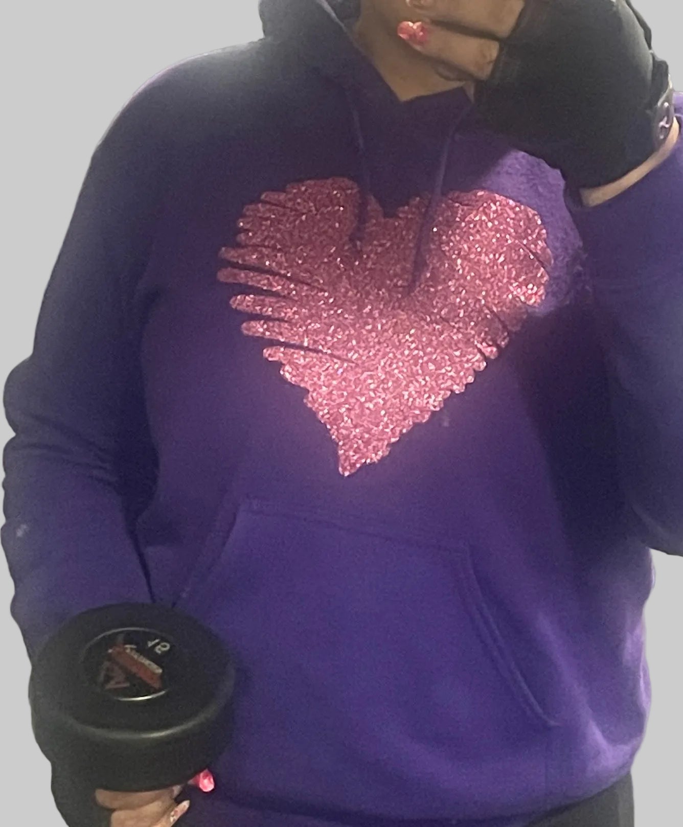 Hoodie with Glitter Heart