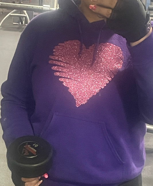 Hoodie with Glitter Heart