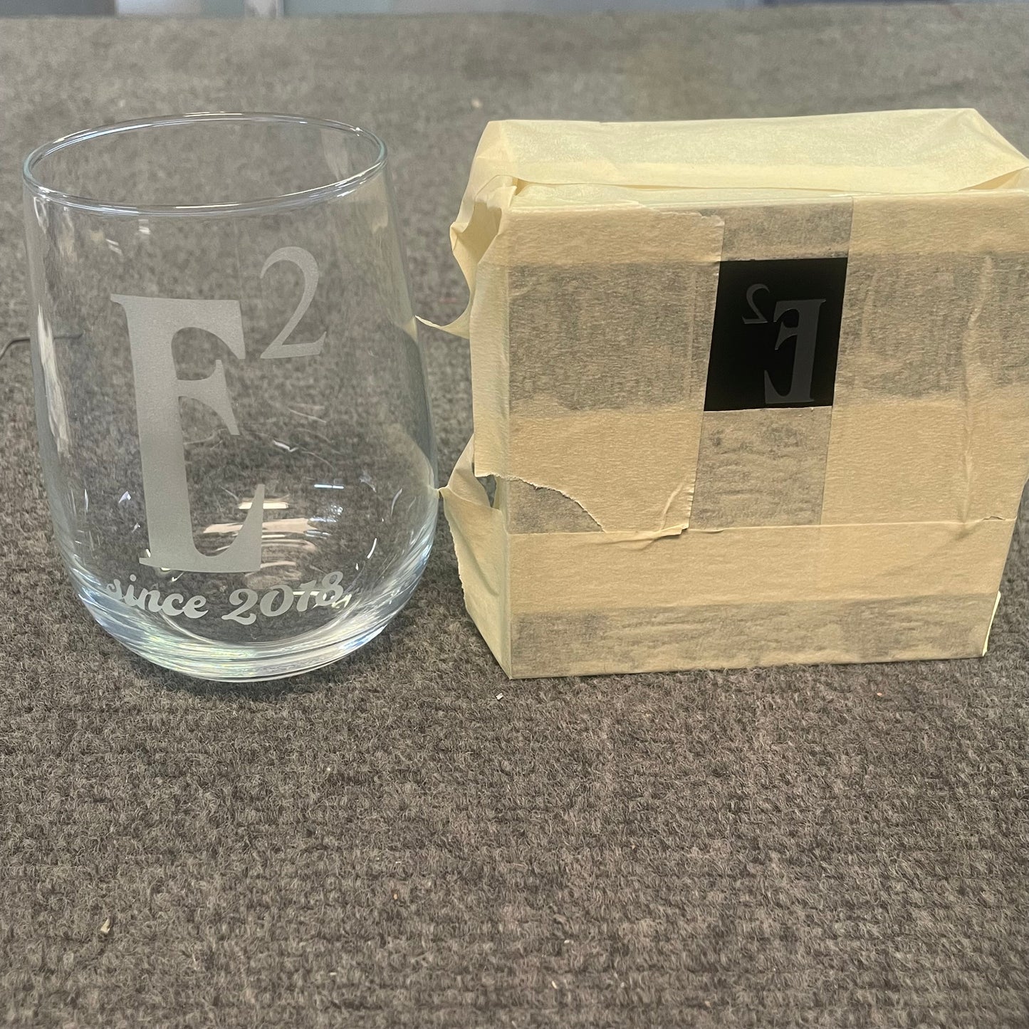 Stemless Wine Glass with Design